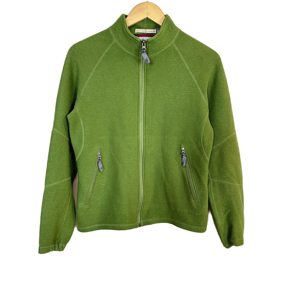 IBEX New Wool Green Full‎ Zip Jacket Women’s Size Small